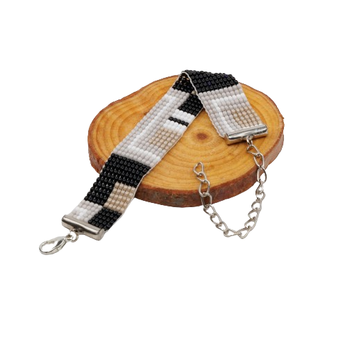 Cookie & Cream Bead Loom Bracelet