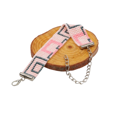 Pink Cosmos Bead Loom Bracelet