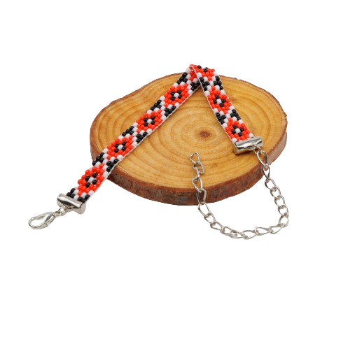 Orange Pop Thin Bead Loom Bracelet