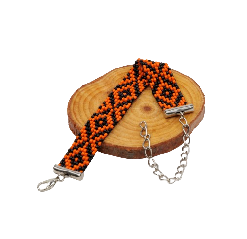 Pumpkin Spice Bead Loom Bracelet