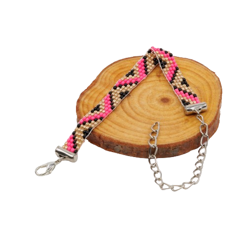 Rosy Glow Thin Bead Loom Bracelet