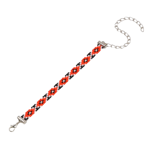 Orange Pop Thin Bead Loom Bracelet