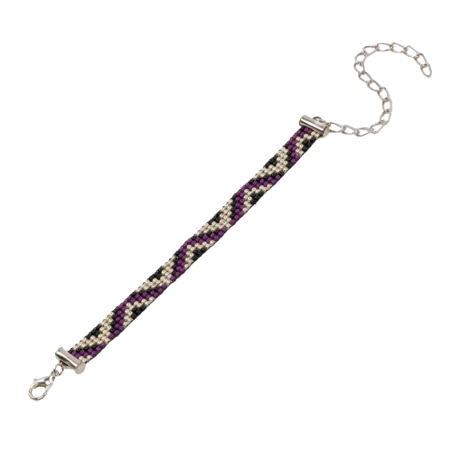 Violet Glow Thin Bead Loom Bracelet