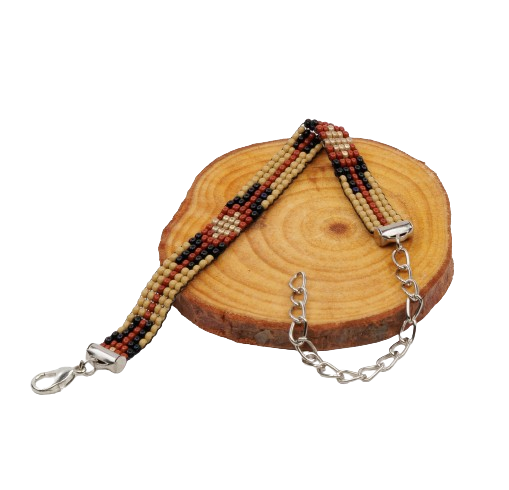 Caramel Cascade Thin Bead Loom Bracelet