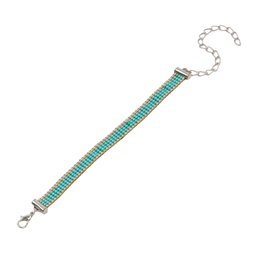 Emerald Thin Bead Loom Bracelet