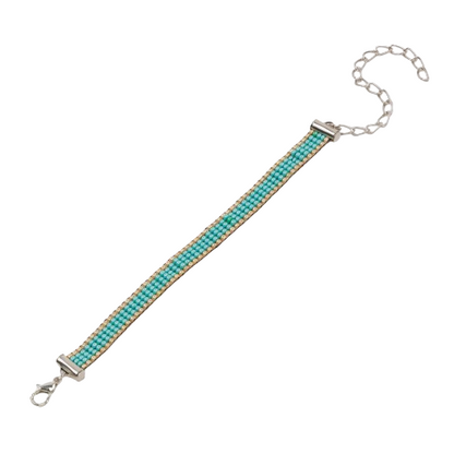 Emerald Thin Bead Loom Bracelet