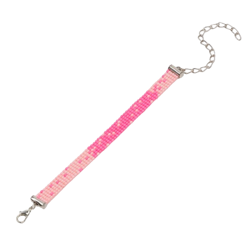 Cherry Blossom Thin Bead Loom Bracelet