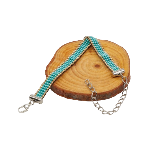 Emerald Thin Bead Loom Bracelet