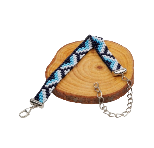 Aqua Thin Bead Loom Bracelet