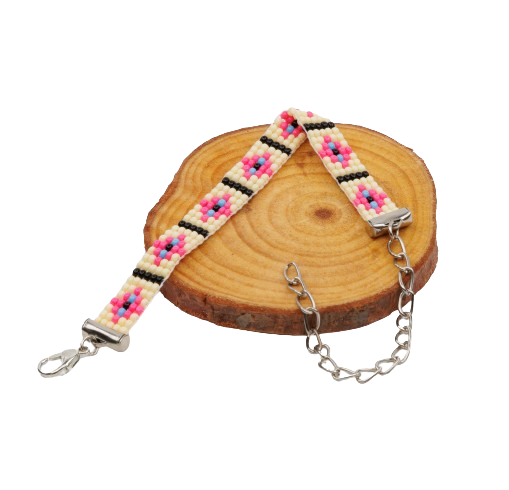 Pink Cottagecore Thin Bead Loom Bracelet