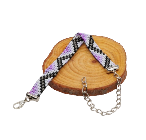 Purple Shadows Thin Bead Loom Bracelet