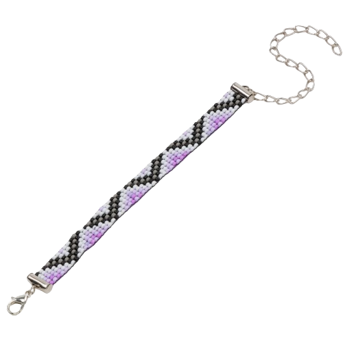 Purple Shadows Thin Bead Loom Bracelet