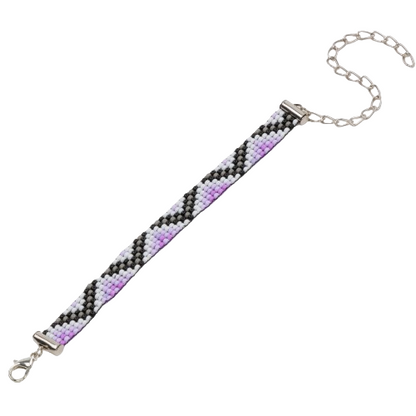 Purple Shadows Thin Bead Loom Bracelet