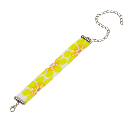 Snowdrop Yellow Bead Loom Bracelet