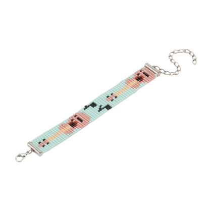 Pastel Green Guitar Beaded Loom Bracelet