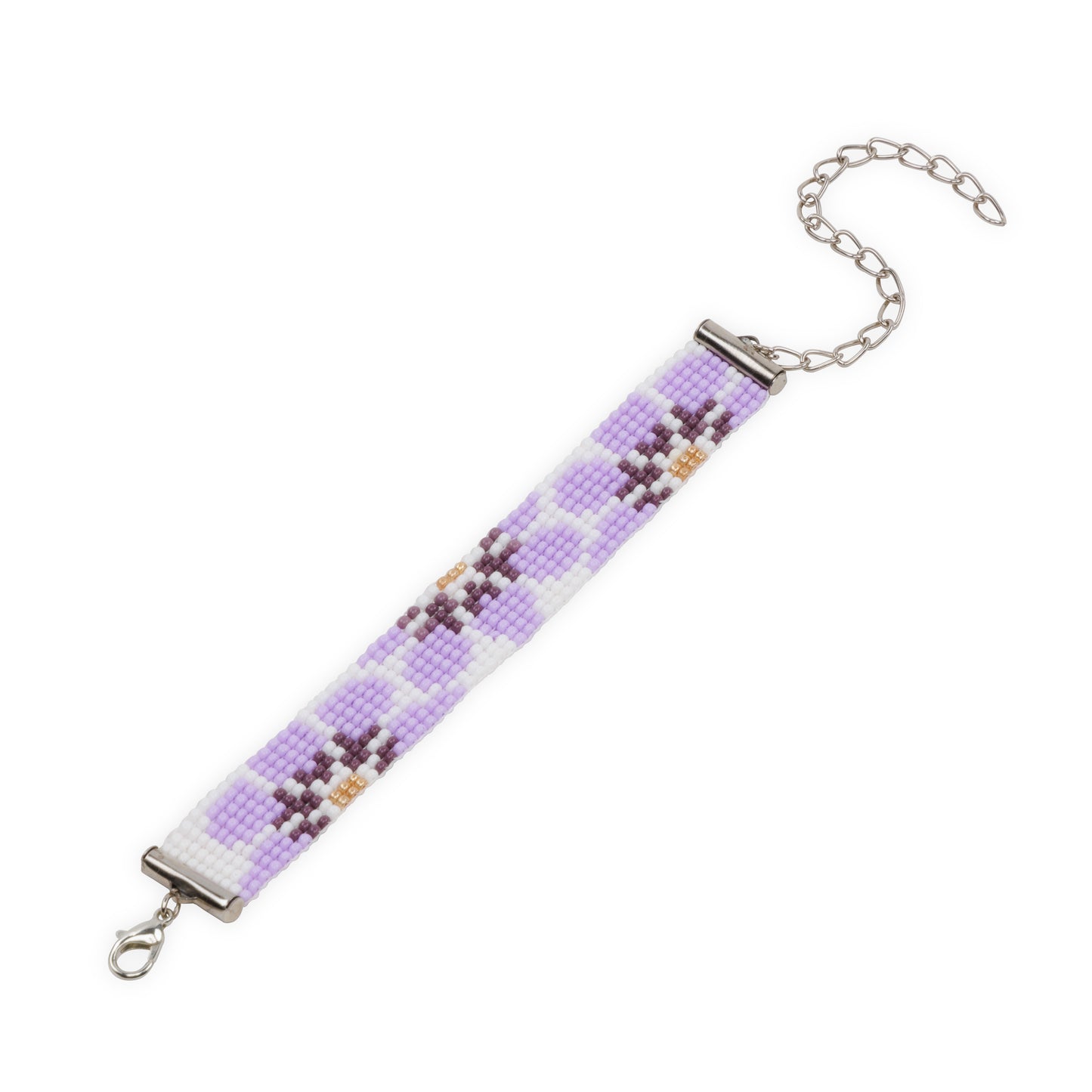Snowdrop Lilac Bead Loom Bracelet
