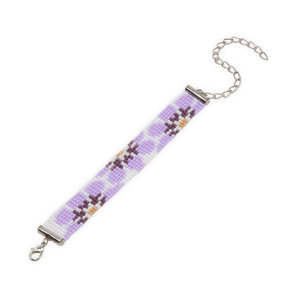 Snowdrop Lilac Bead Loom Bracelet