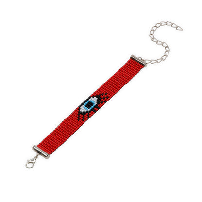 Eye Charm Bead Loom Bracelet