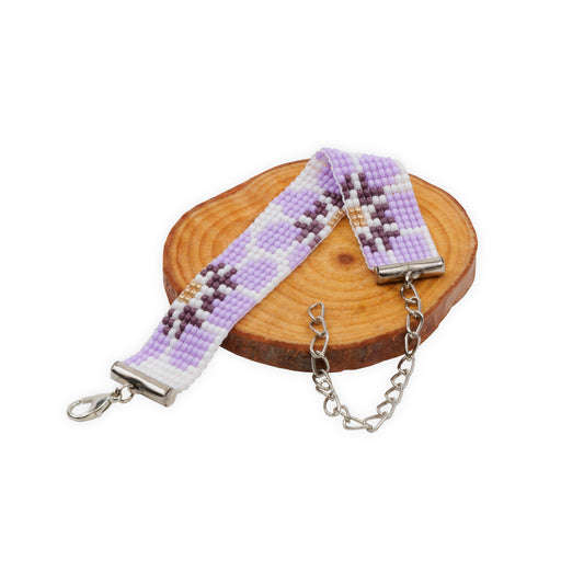 Snowdrop Lilac Bead Loom Bracelet