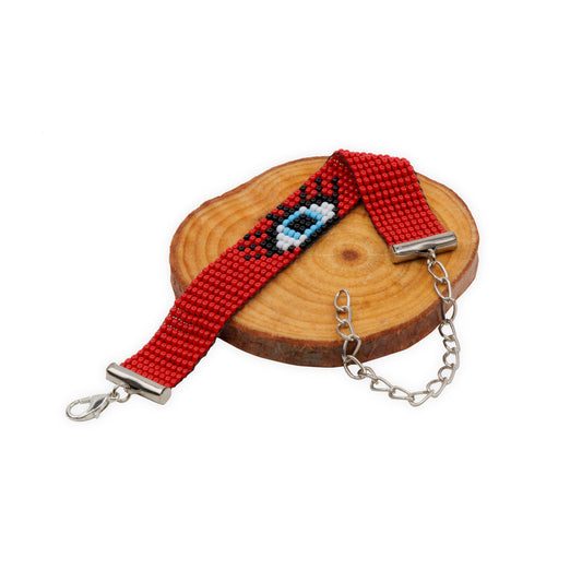 Eye Charm Bead Loom Bracelet