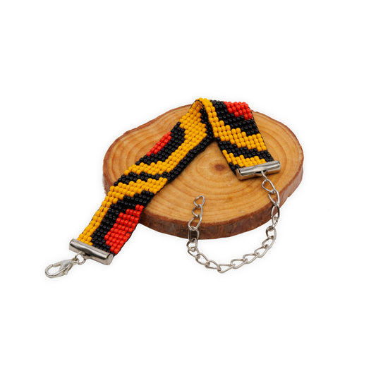 Fiery Glow Bead Loom Bracelet