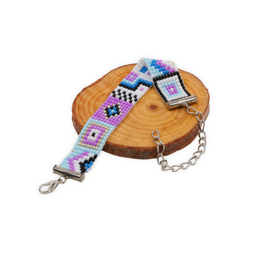 Purple Prism Bead Loom Bracelet