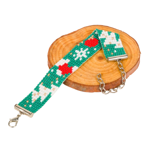 Christmas Bead Loom Bracelet (I)