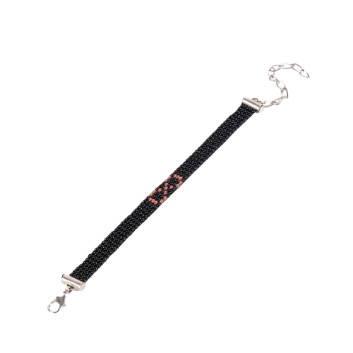 Infinity Bead Loom Bracelet - Metallic Pink