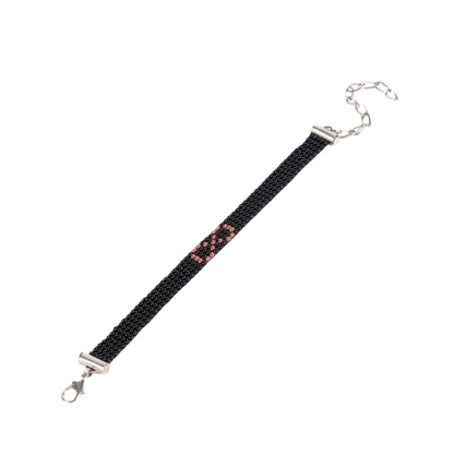 Infinity Bead Loom Bracelet - Metallic Pink
