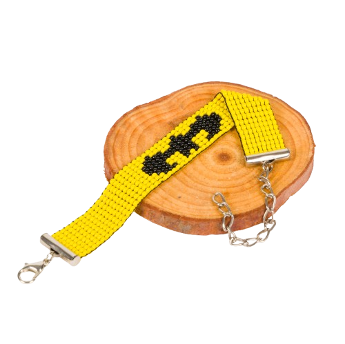 Batman DC Superhero Bead Loom Bracelet; Color- Yellow