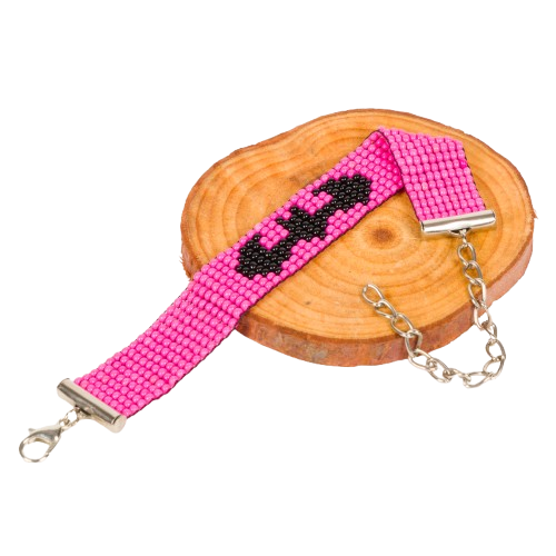 Batman DC Superhero Bead Loom Bracelet; Color- Pink