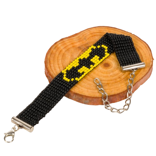 Batman DC Superhero Bead Loom Bracelet; Color- Black