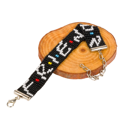 Friends Beaded Loom Bracelet; Color Black
