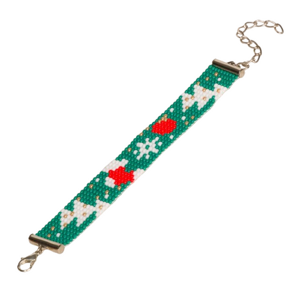 Christmas Bead Loom Bracelet (I)