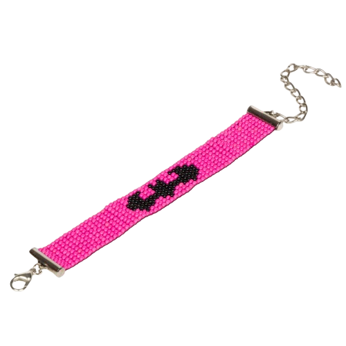Batman DC Superhero Bead Loom Bracelet; Color- Pink