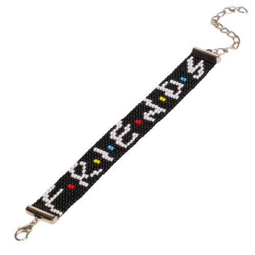 Friends Beaded Loom Bracelet; Color Black