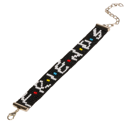 Friends Beaded Loom Bracelet; Color Black