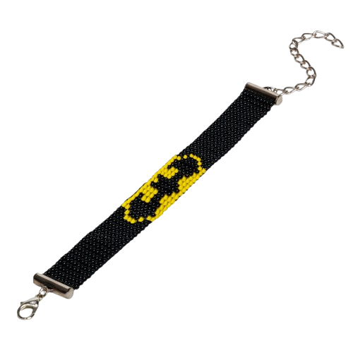 Batman DC Superhero Bead Loom Bracelet; Color- Black