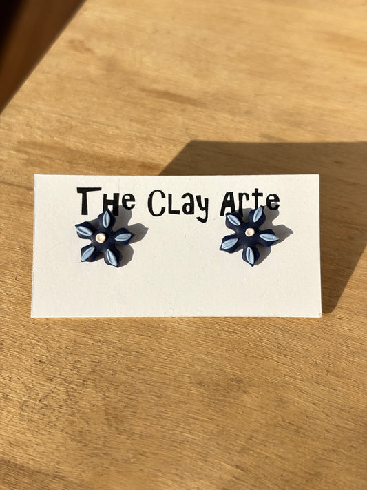 Blue Blossom Polymer Clay Earrings