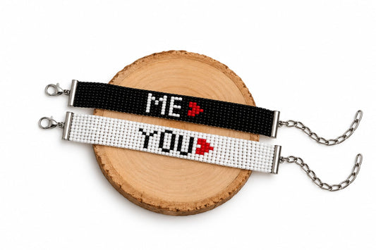 You & Me Couple Bead Loom Bracelet