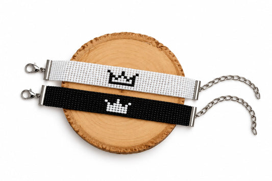 King & Queen Couple Bead Loom Bracelet