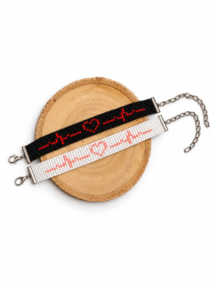 Heart Beat Couple Bead Loom Bracelet