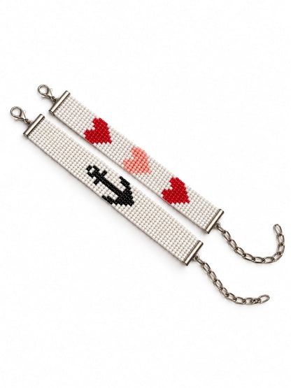 Anchored in Love Couple Bead Loom Bracelet