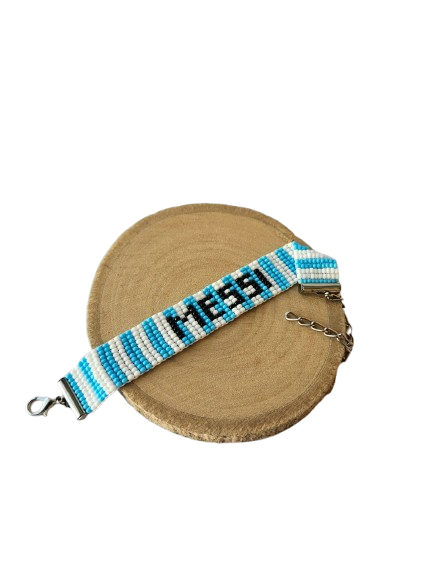 Messi Football Bead Loom Bracelet
