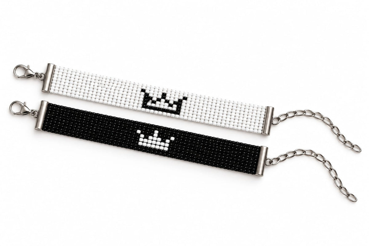 King & Queen Couple Bead Loom Bracelet