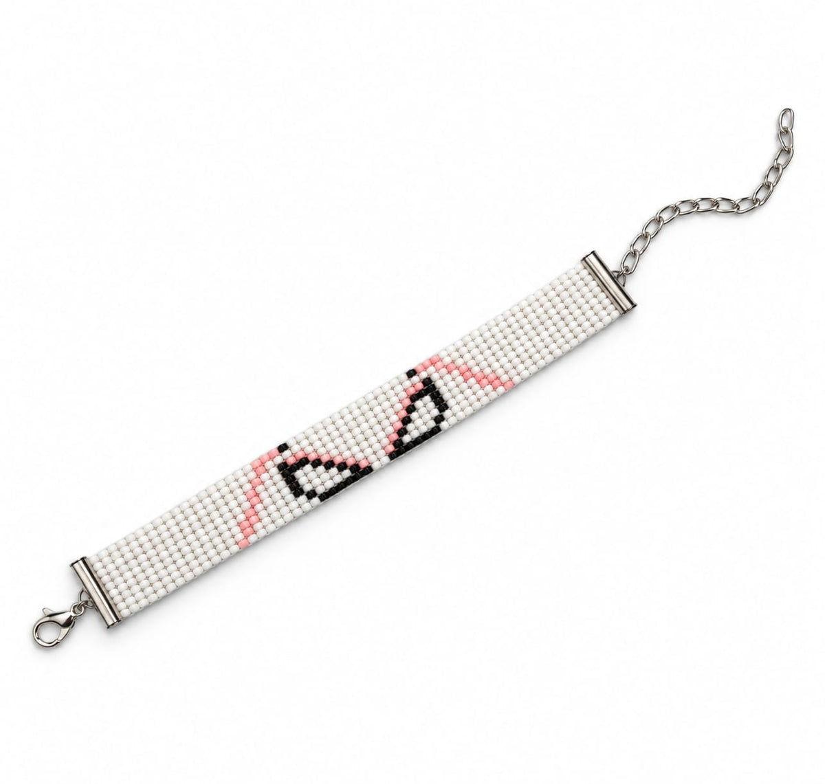 Stacy Superhero Bead Loom Bracelet, Color: White