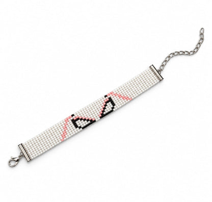 Stacy Superhero Bead Loom Bracelet, Color: White