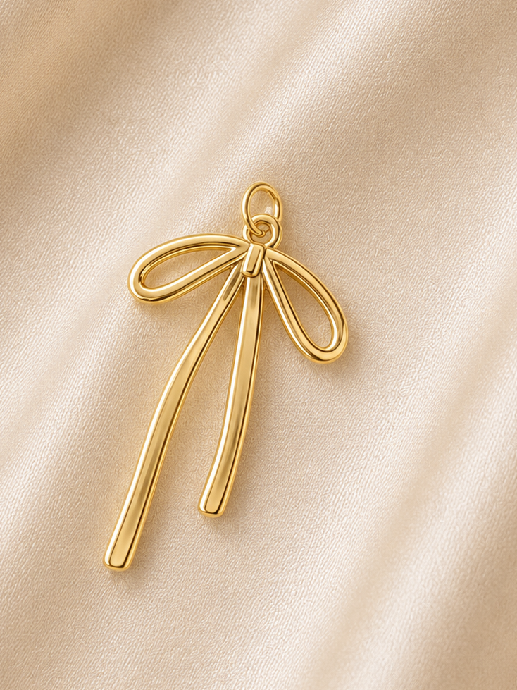 Long Bow Brass Charm, Tarnish Resistant